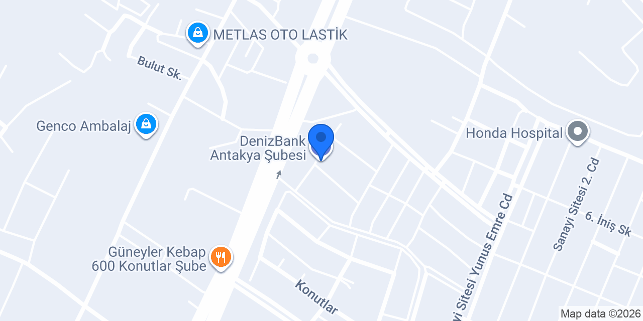 DenizBank Antakya Şubesi konumu