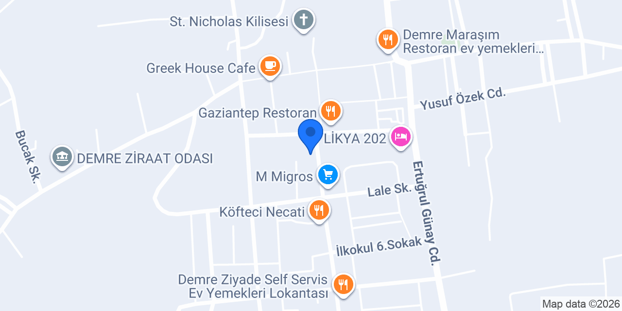 Hatay Sofrası Demre konumu