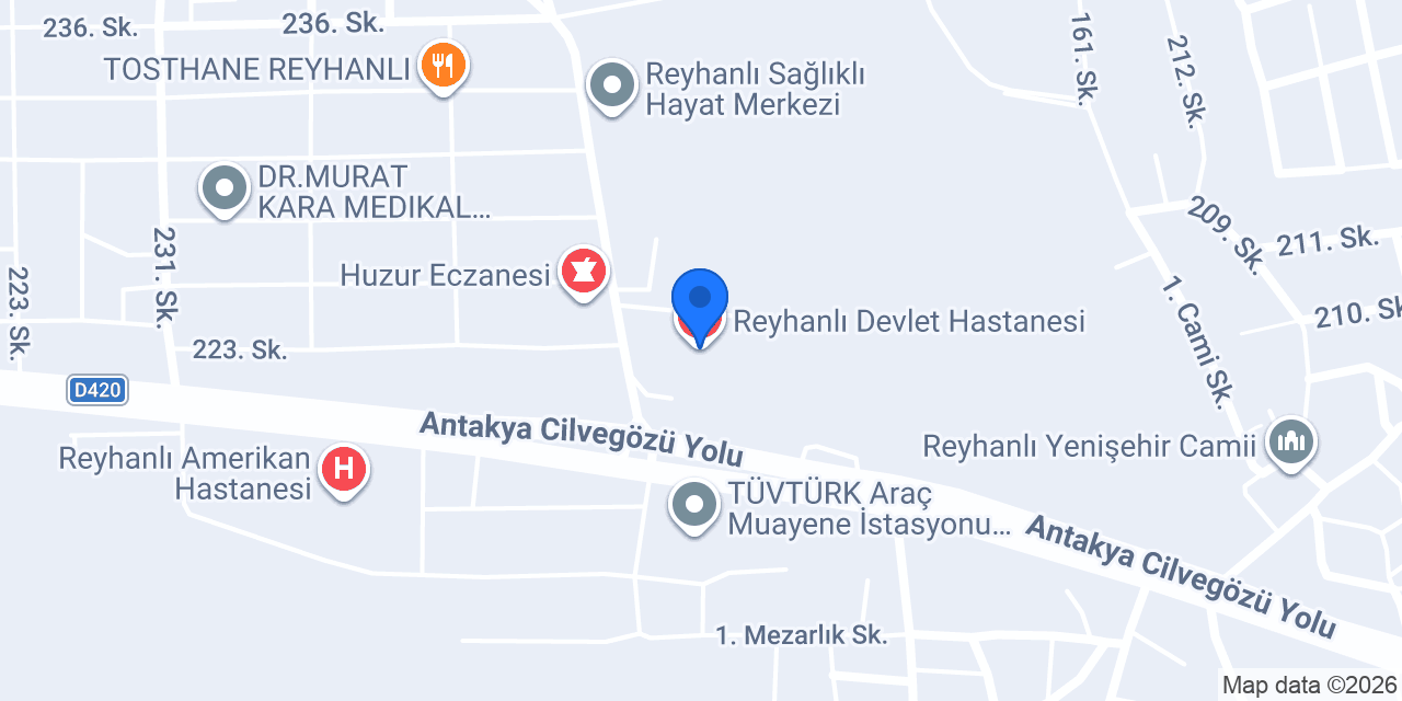 Reyhanlı Devlet Hastanesi konumu