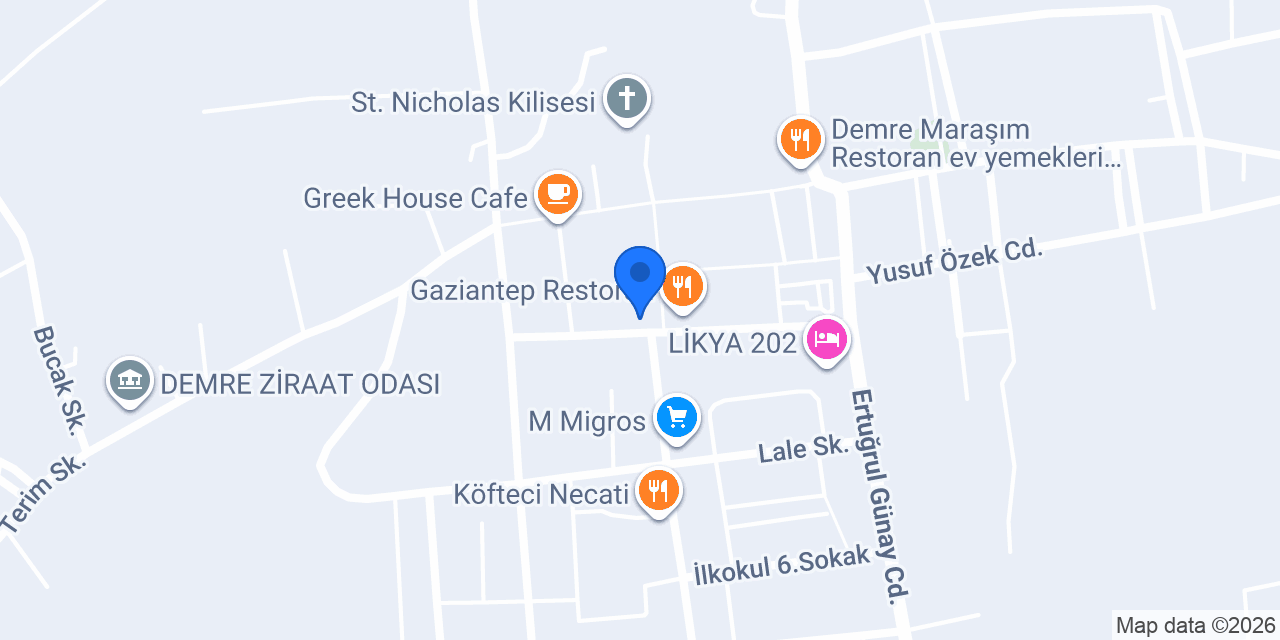 Demre Nur Pastanesi konumu