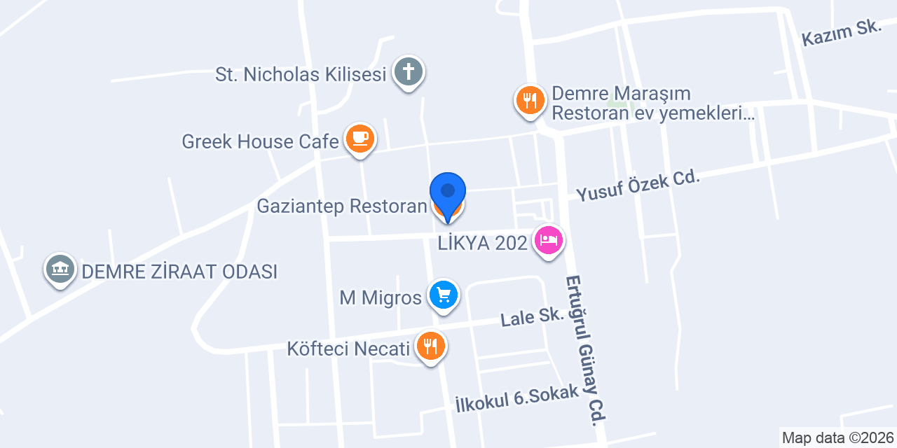 Gaziantep Restoran konumu