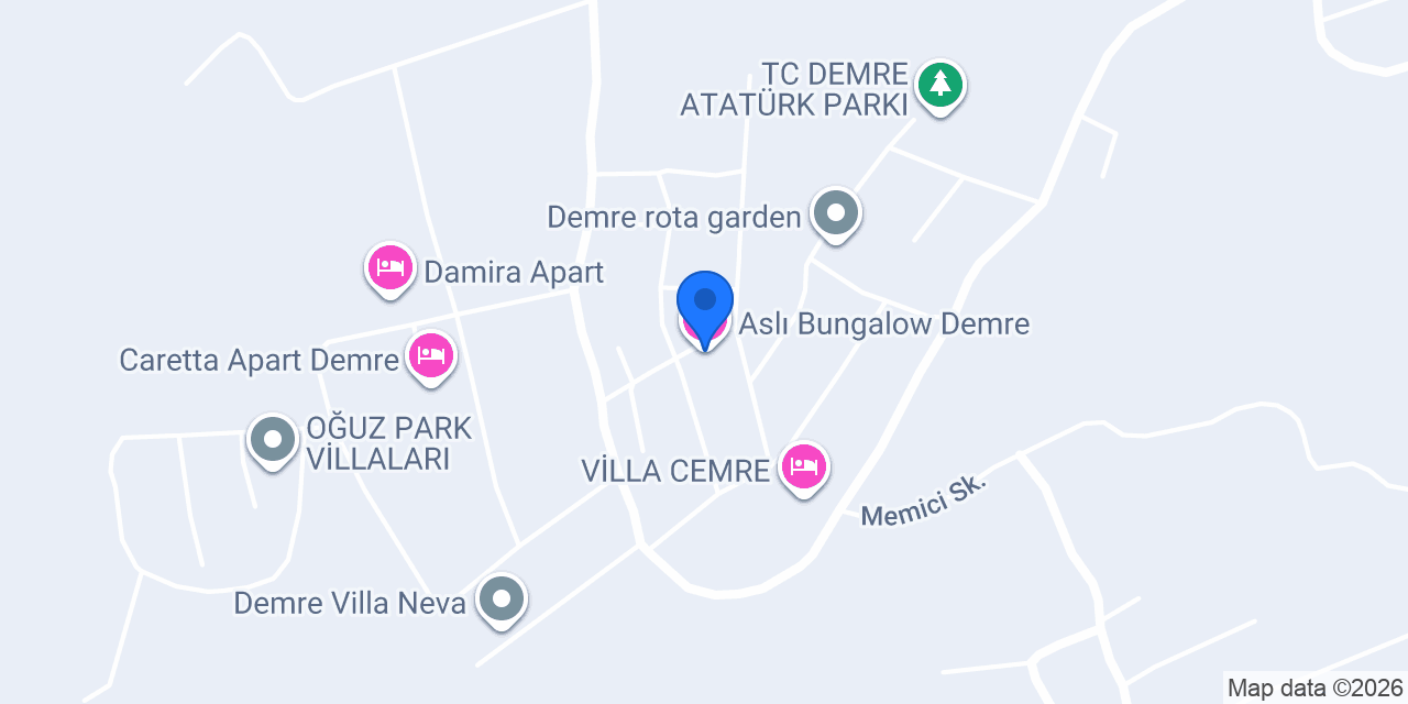 Aslı Bungalow Demre konumu