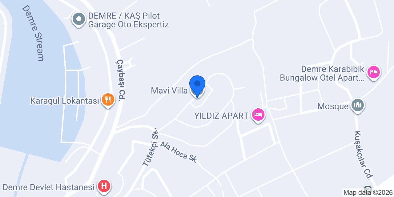 Mavi Villa konumu