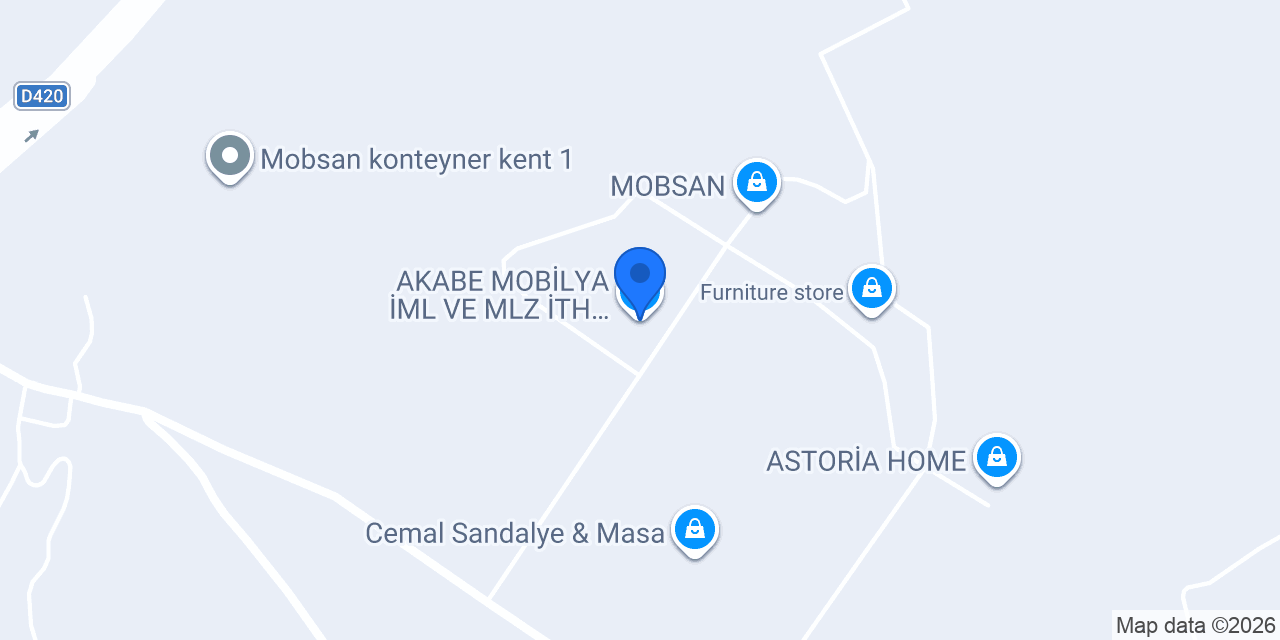 AKABE MOBİLYA İML VE MLZ İTH.İHR.SAN.TİC.LTD.ŞTİ. konumu