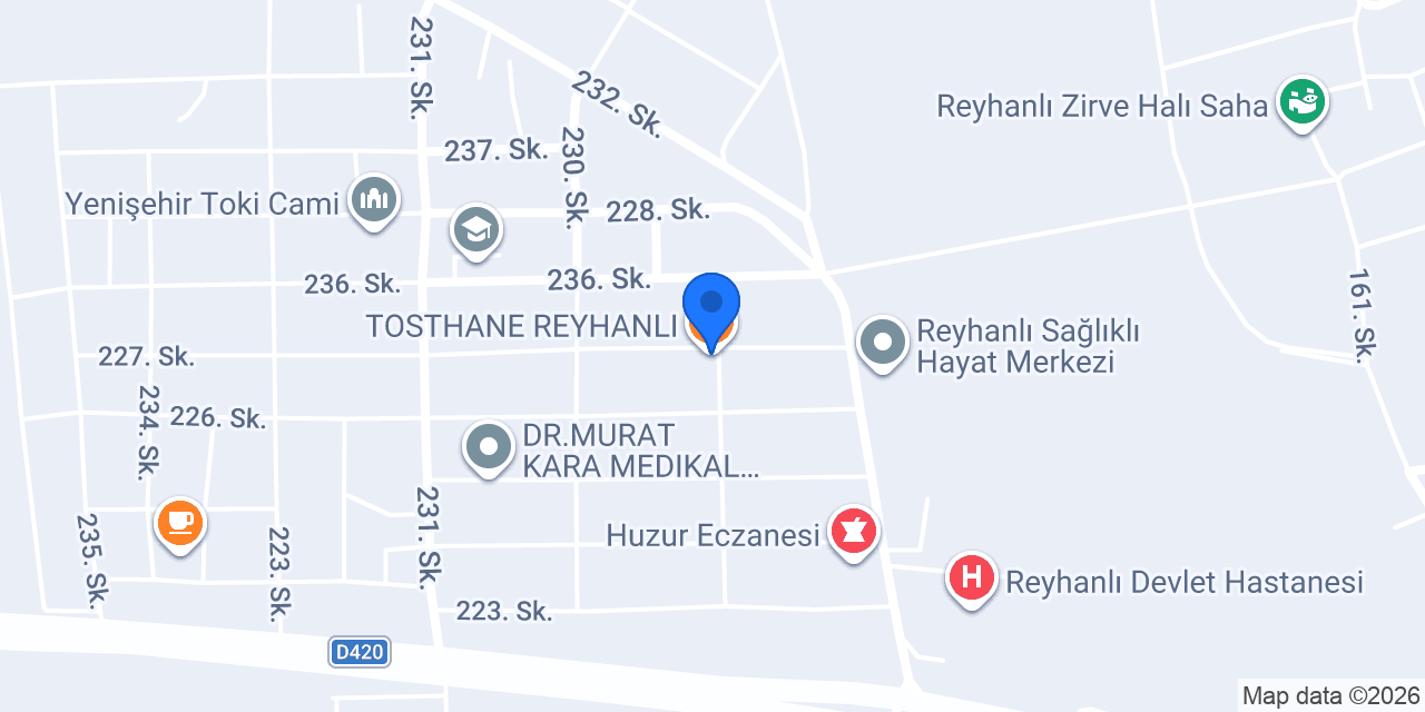 TOSTHANE REYHANLI konumu