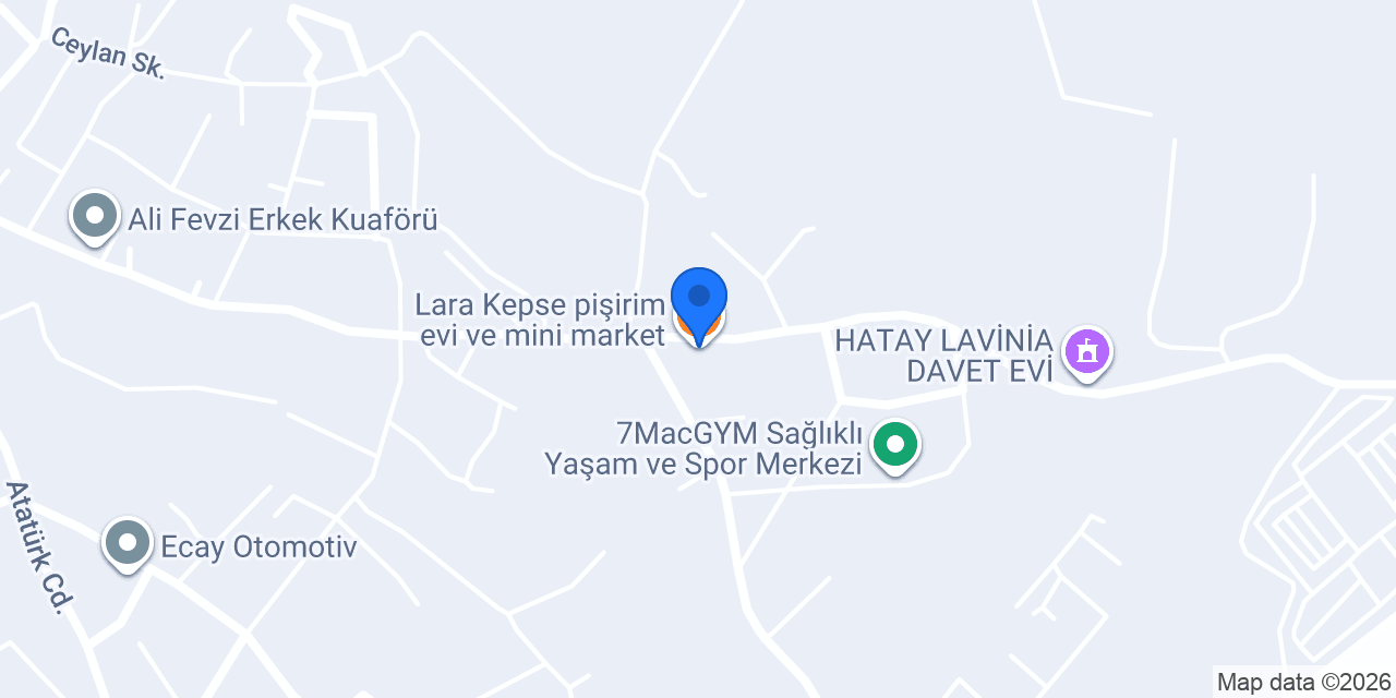 Lara Kepse pişirim evi ve mini market konumu