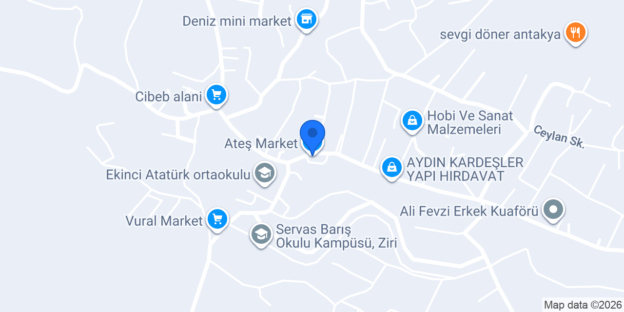 Ateş Market konumu