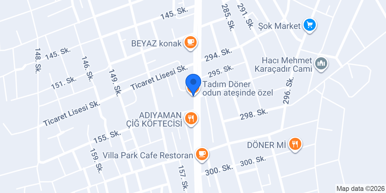 Tadım Döner odun ateşinde özel konumu