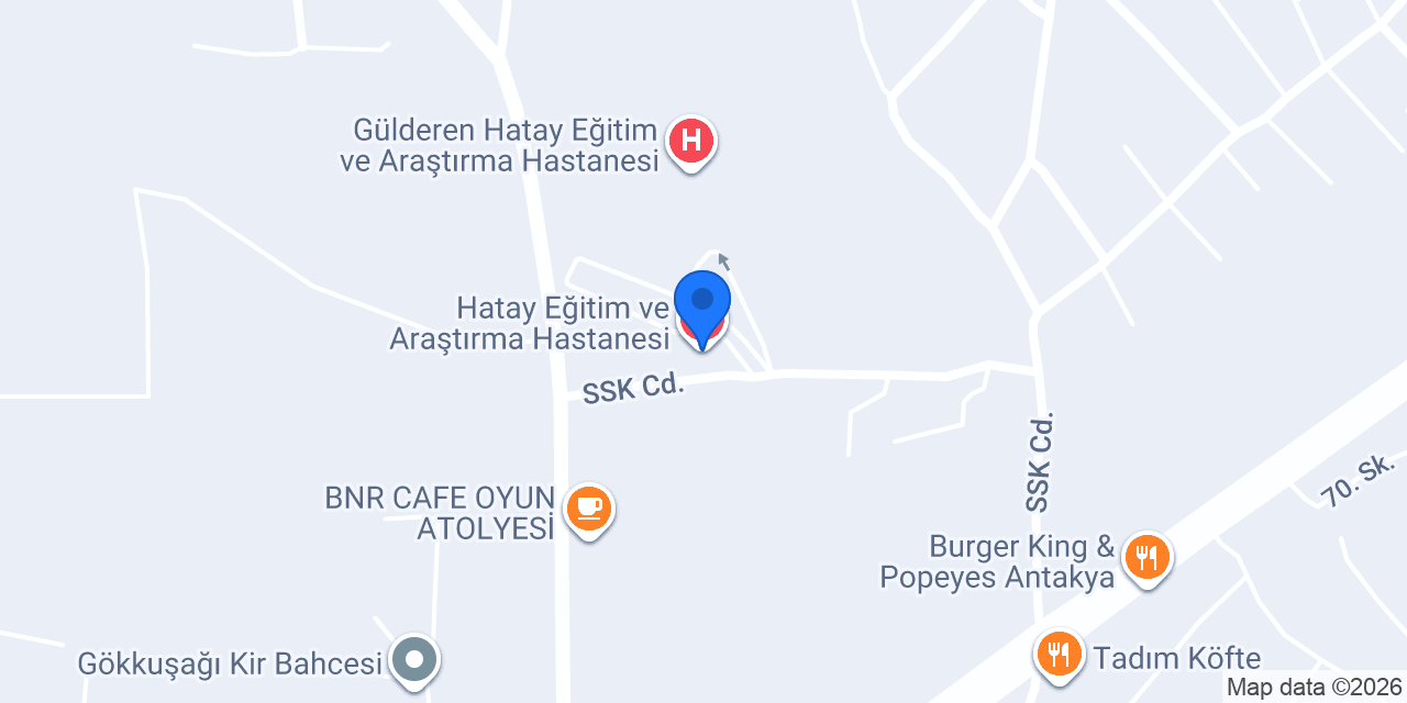 Hatay Eğitim ve Araştırma Hastanesi konumu
