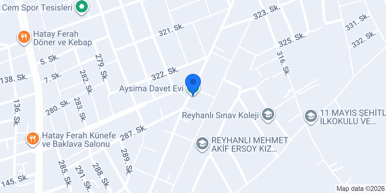 Aysima Davet Evi konumu