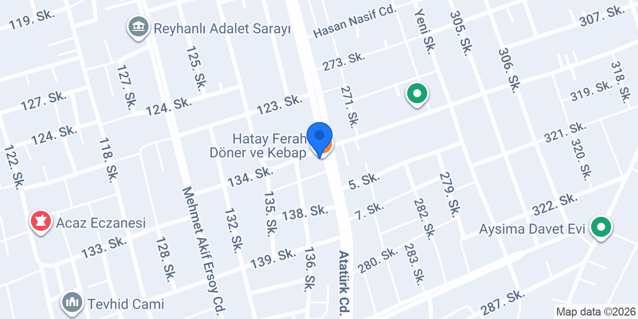 Hatay Ferah Döner ve Kebap konumu