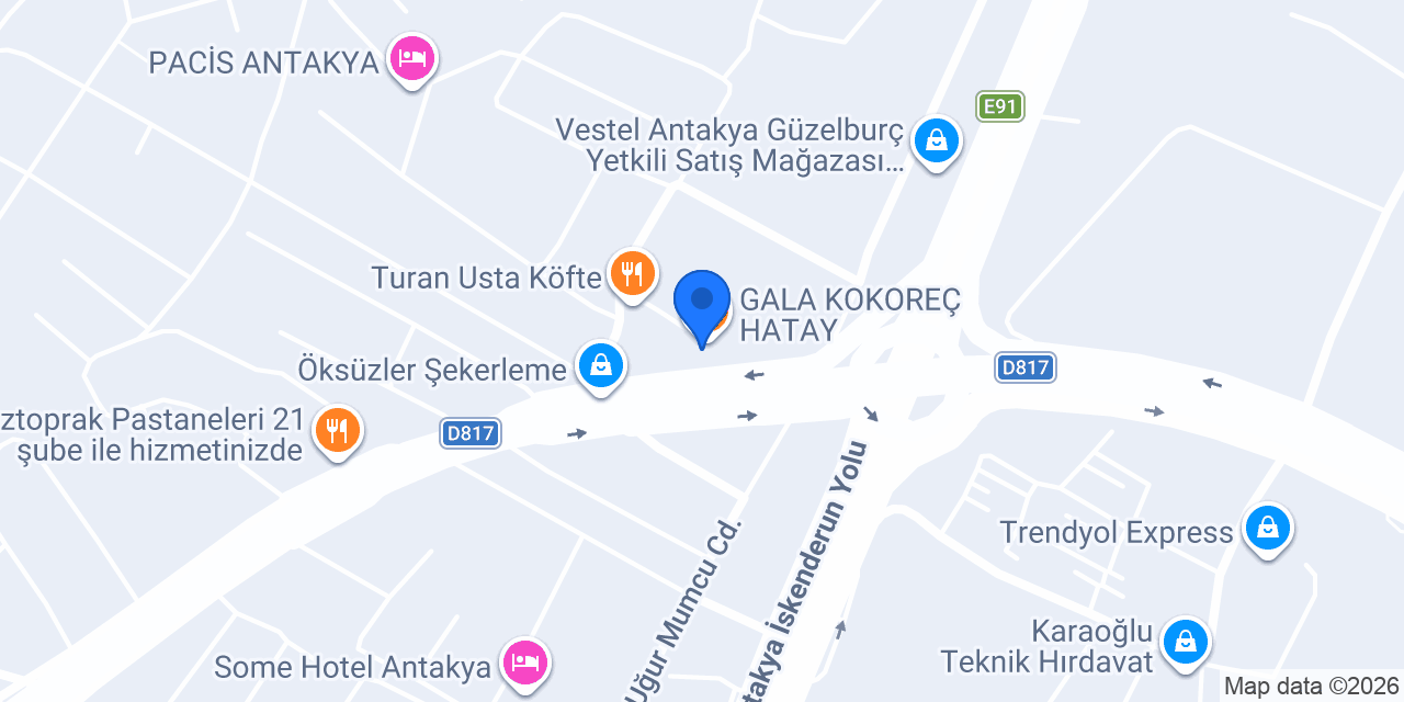 GALA KOKOREÇ HATAY konumu