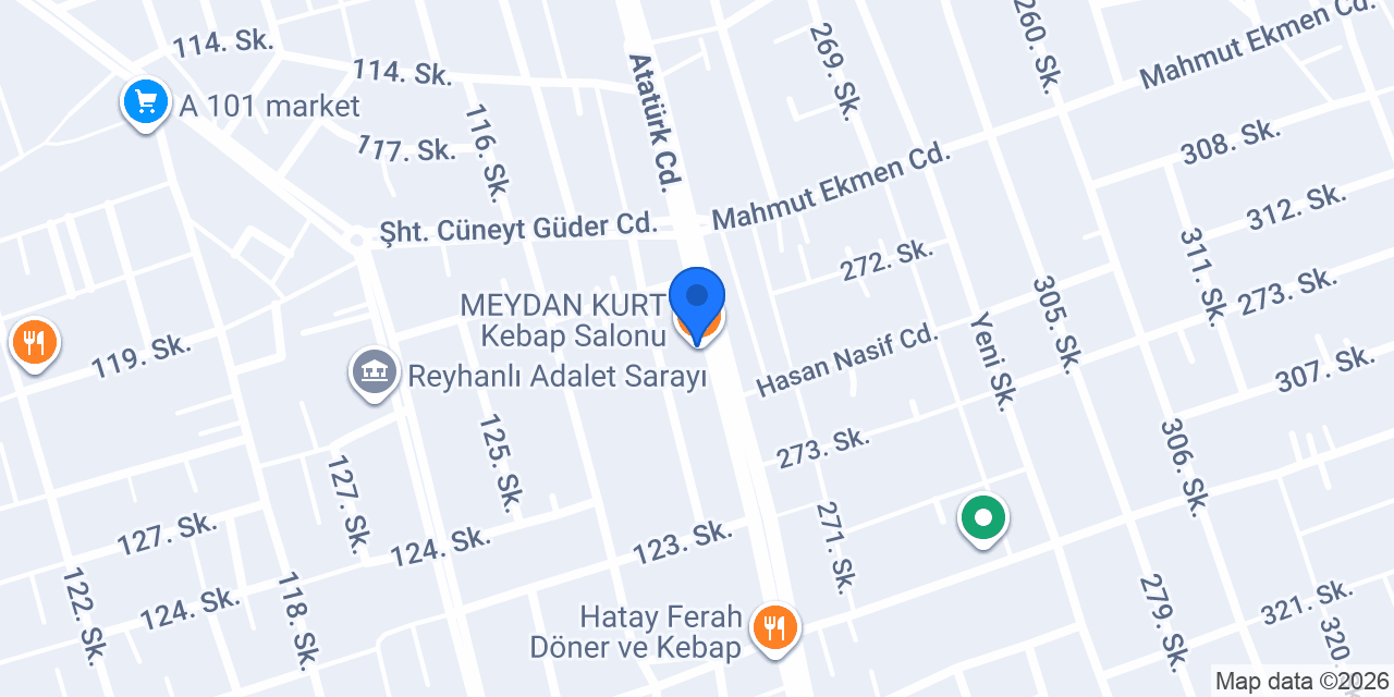 Murat yapı market Reyhanlı konumu