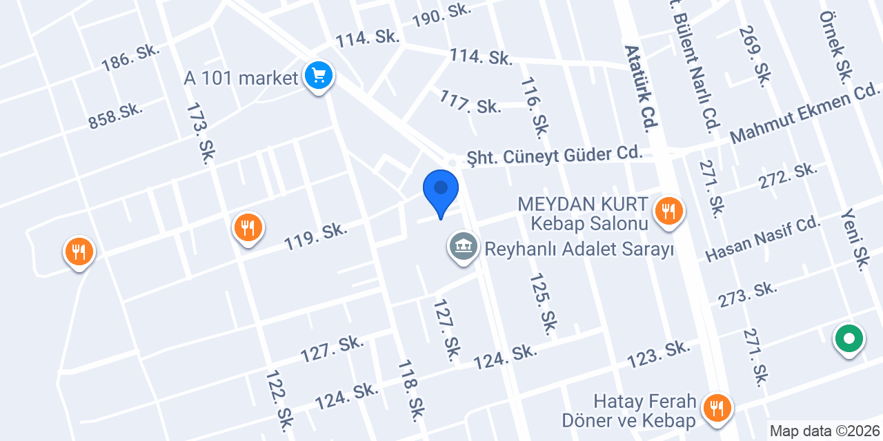 Reyhanlı Kaymakamlığı konumu