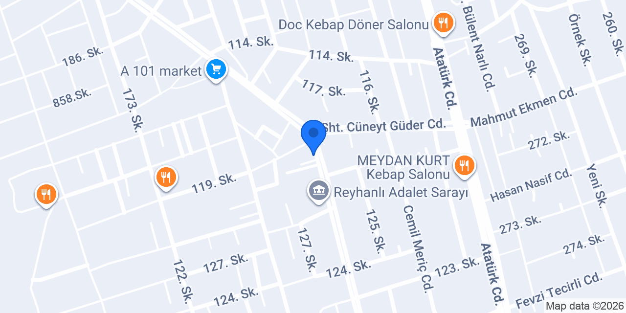 DELTA DOĞALGAZ REYHANLI ŞUBE konumu
