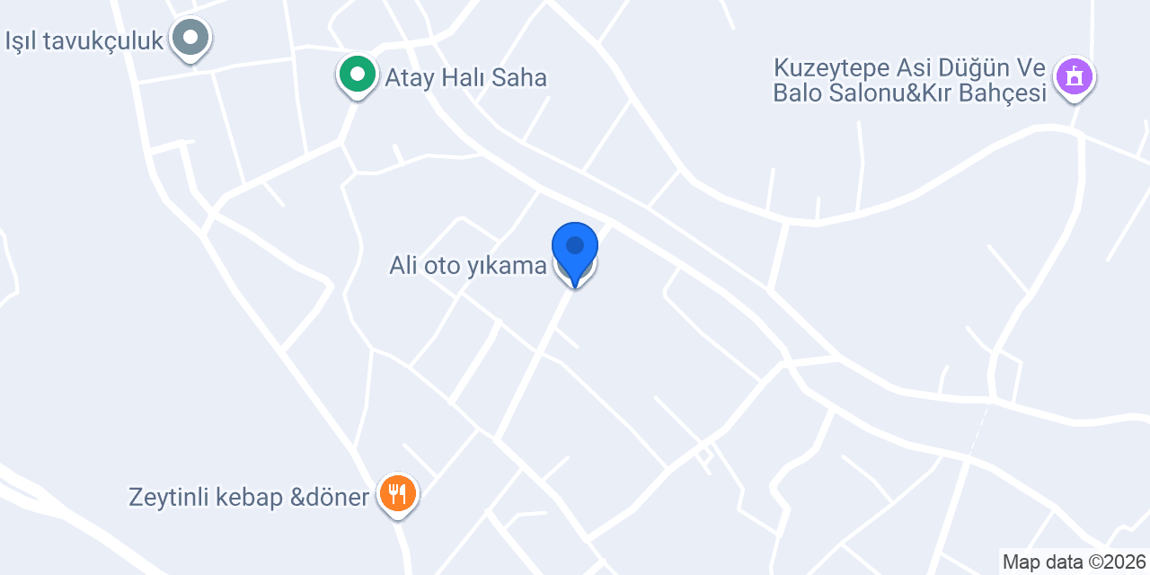 Ali oto yıkama konumu