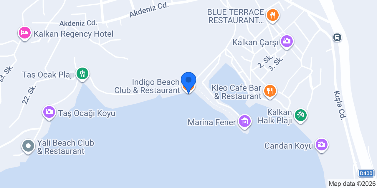 Indigo Beach Club & Restaurant konumu