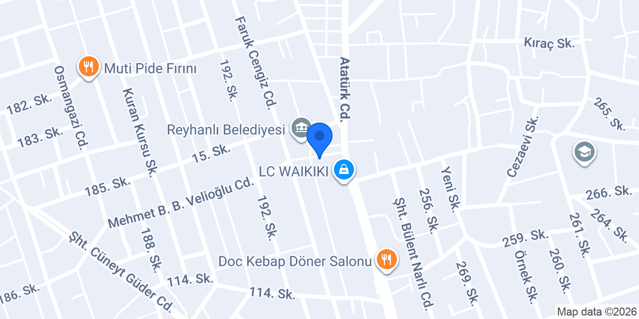 Reyhanlı Hukuk Bürosu konumu