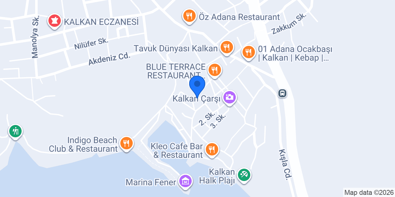 Nova restaurant kalkan konumu