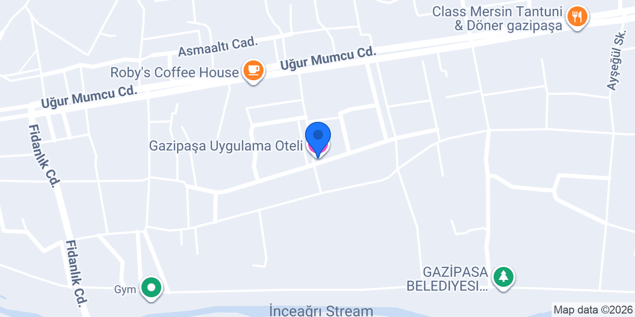 Gazipaşa Uygulama Oteli konumu