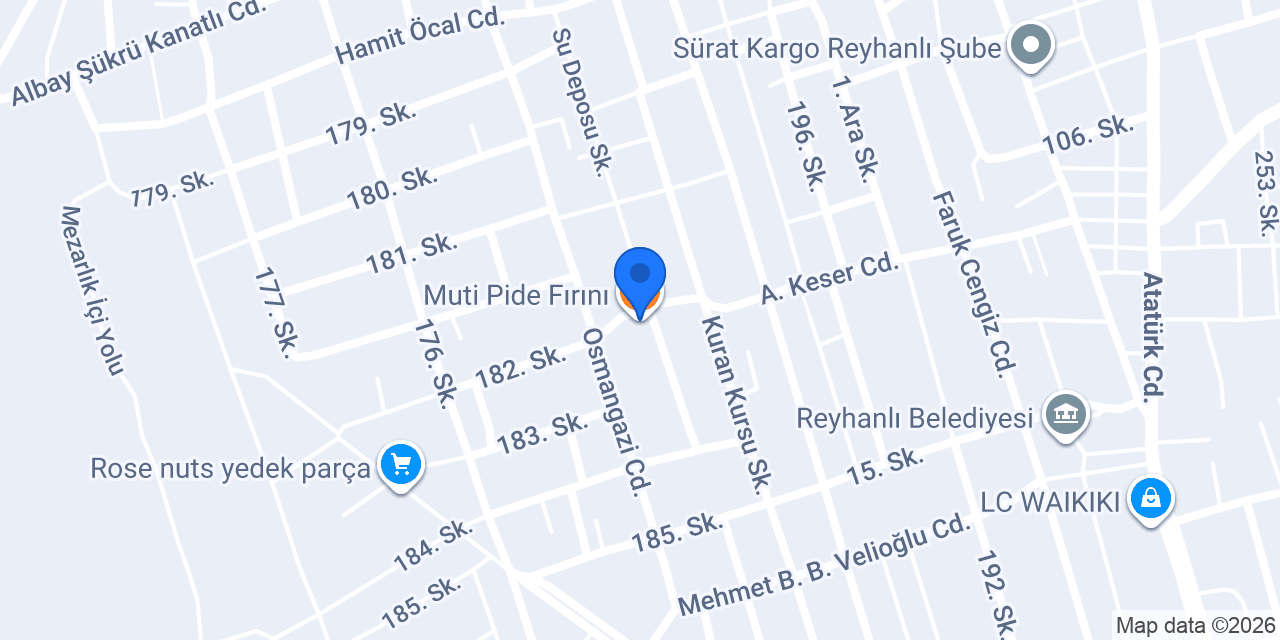 Muti Pide Fırını konumu