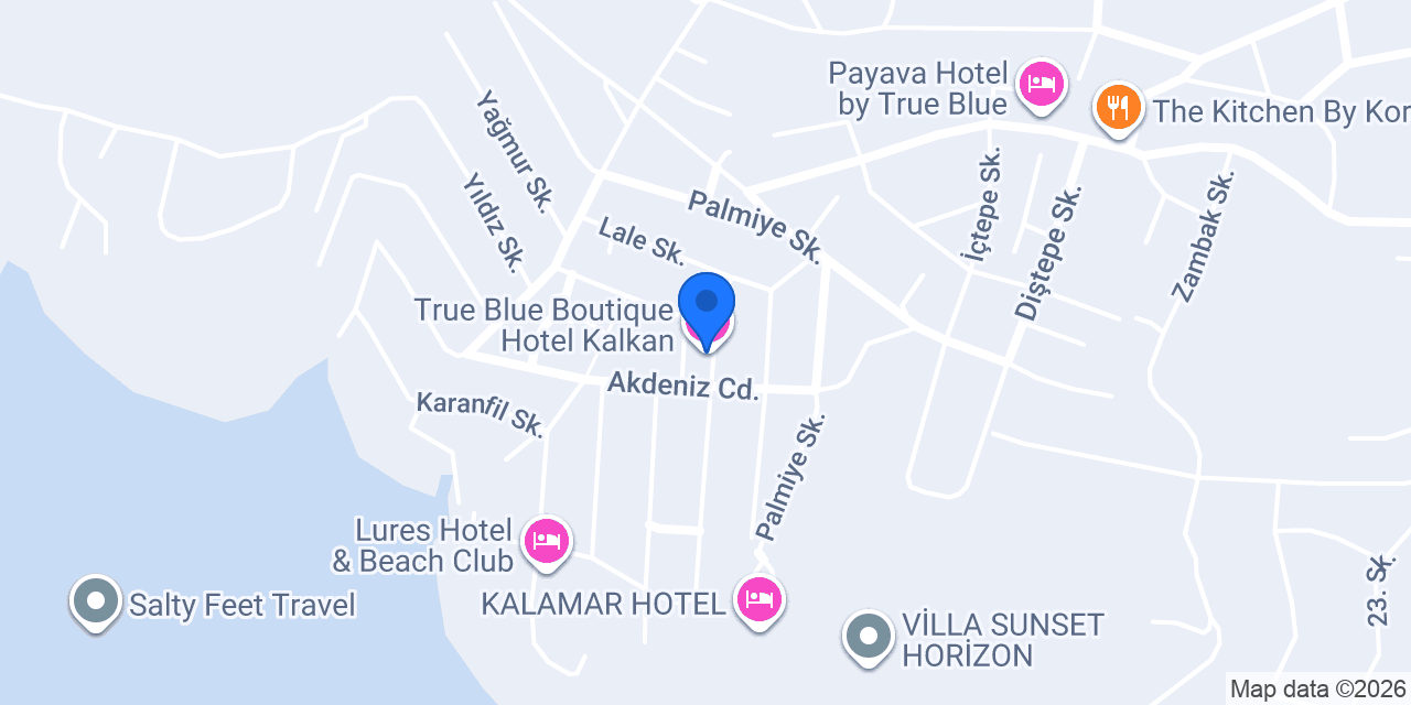 True Blue Boutique Hotel Kalkan konumu