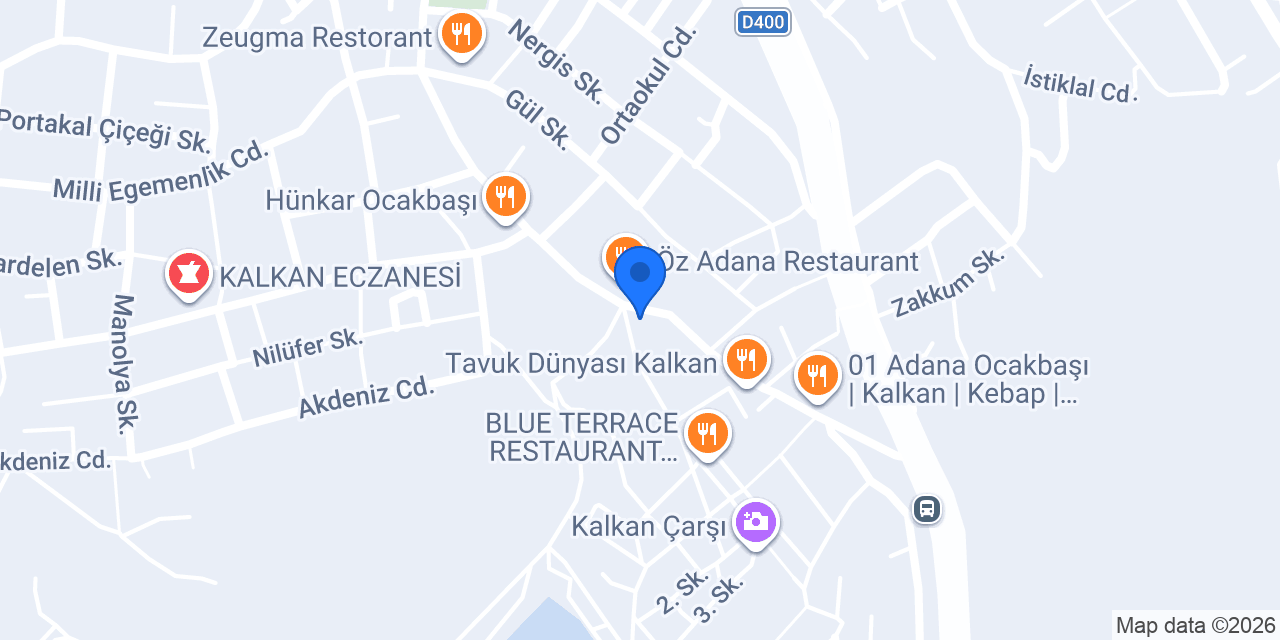 Hatay Ocakbaşı Kalkan konumu