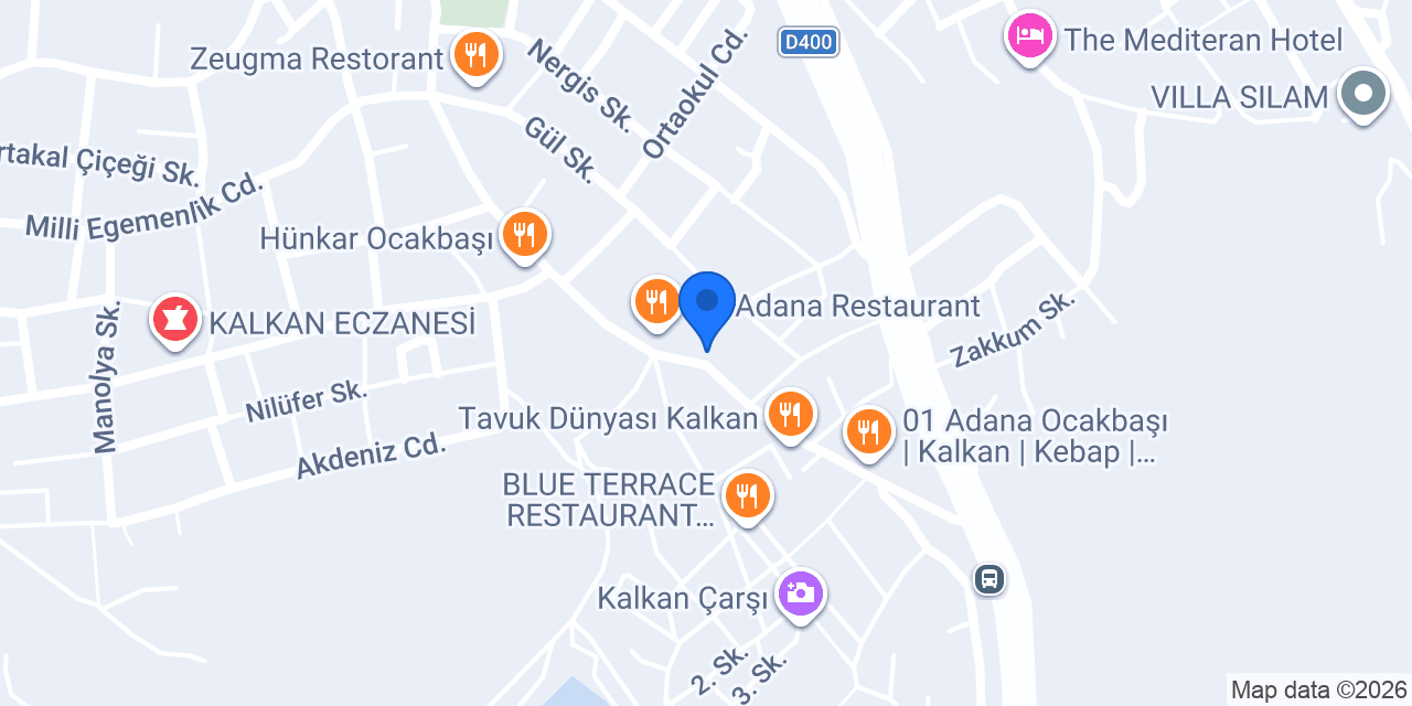 Kalkan Çorbacı Ömer Efendi konumu