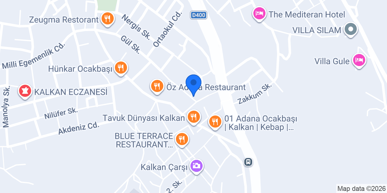 Sevgi Hotel Kalkan konumu