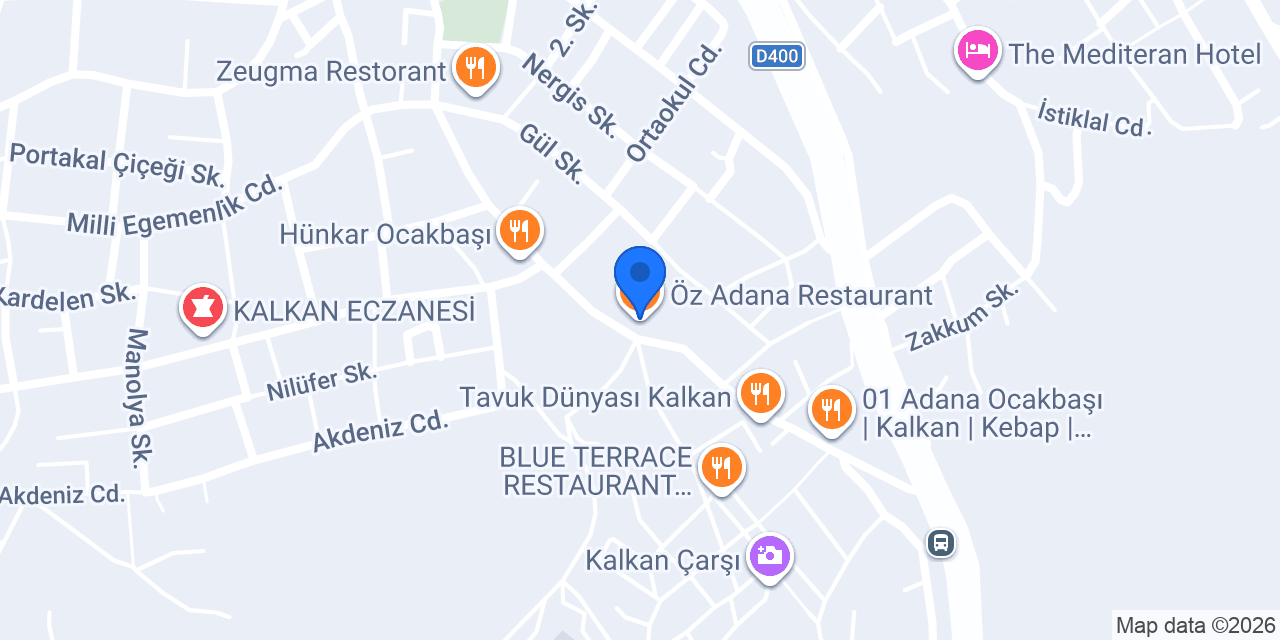 Öz Adana Restaurant konumu