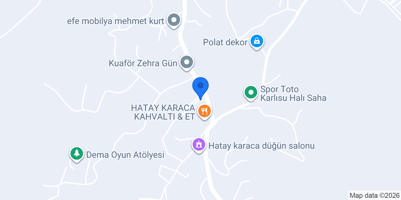 HATAY KARACA YÖRESEL konumu