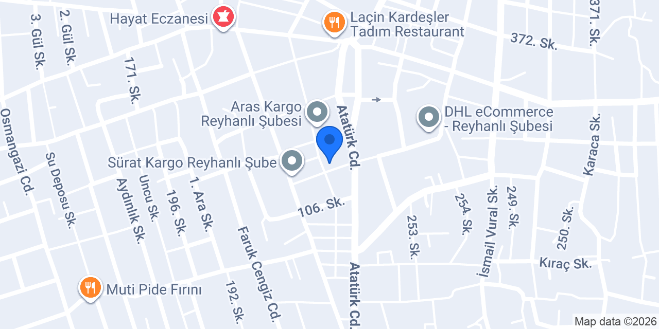 Reyhanlı İlçe Halk Kütüphanesi konumu