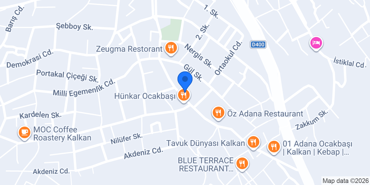 Garanti BBVA Kalkan Şubesi konumu