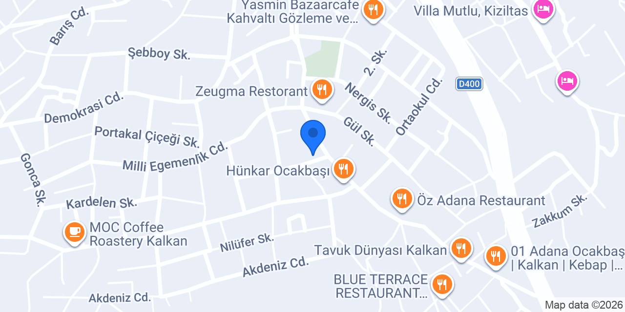 Kalkan Çiçek Dünyası konumu