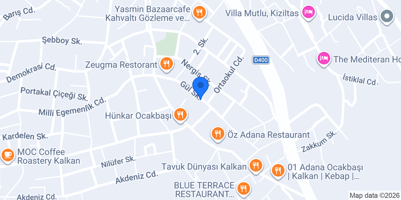 KELEBEK APARTMENTS konumu