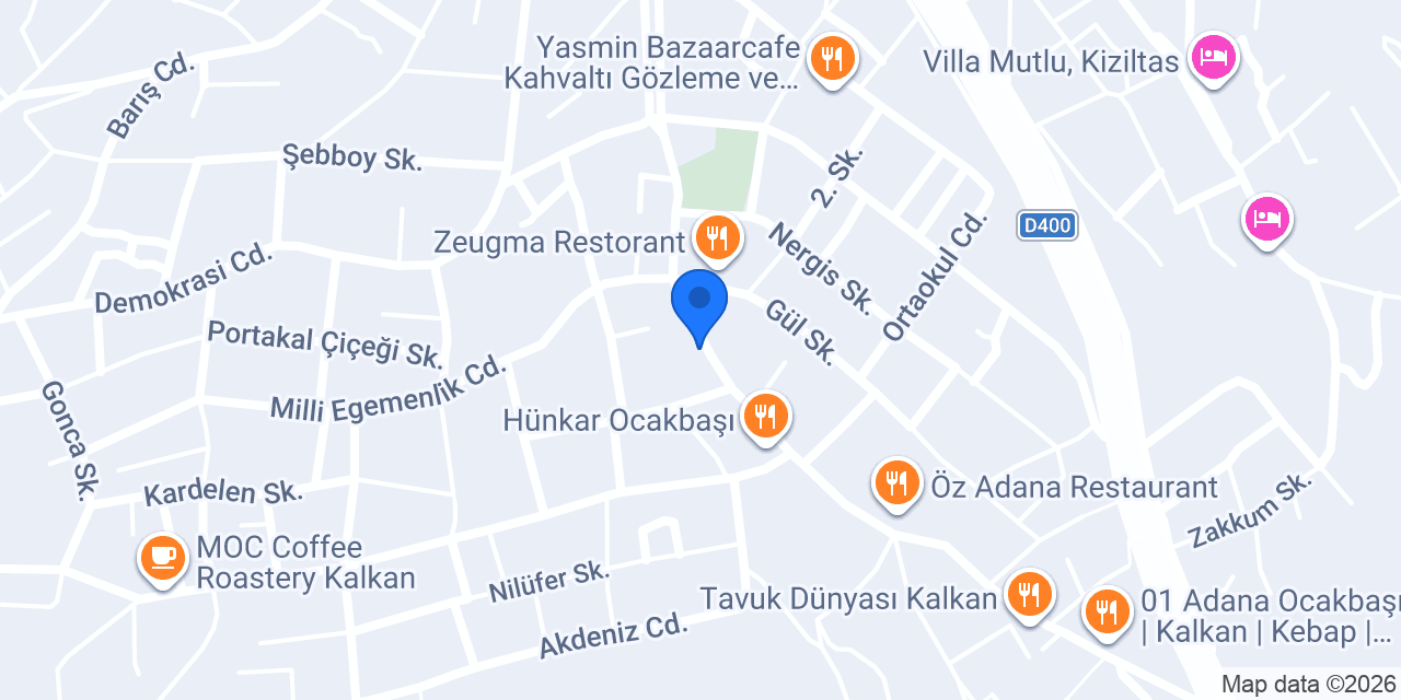 Kalkan yufkacısı konumu