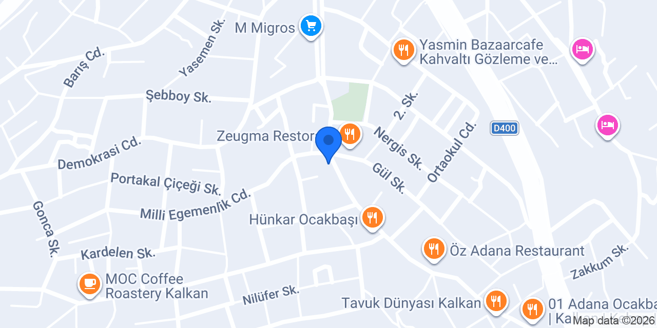 DenizBank Kalkan Şubesi konumu