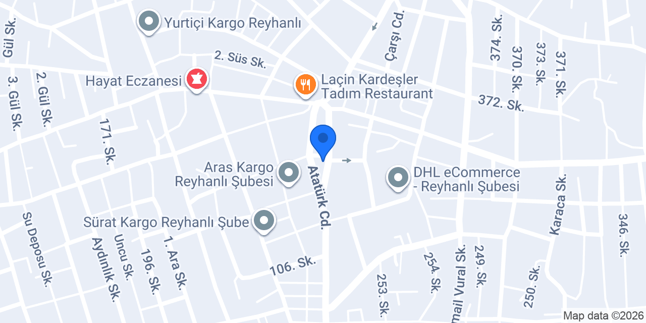Şok-2031 Reyhanlı Şubesi konumu