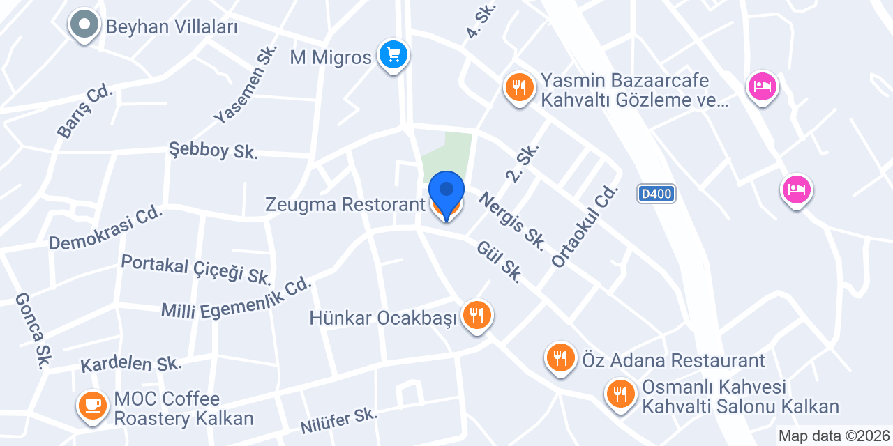 Zeugma Restorant konumu