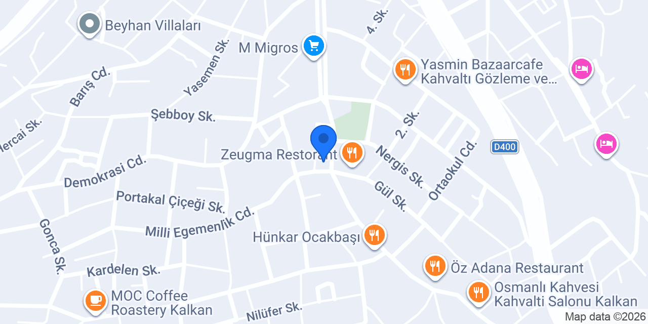 Akbank Kalkan Şubesi konumu