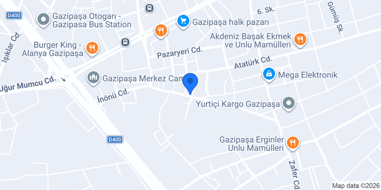 Gazipaşa Kaymakamlığı konumu