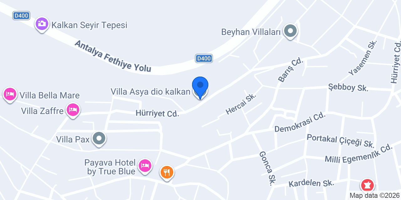 Villa Asya dio kalkan konumu