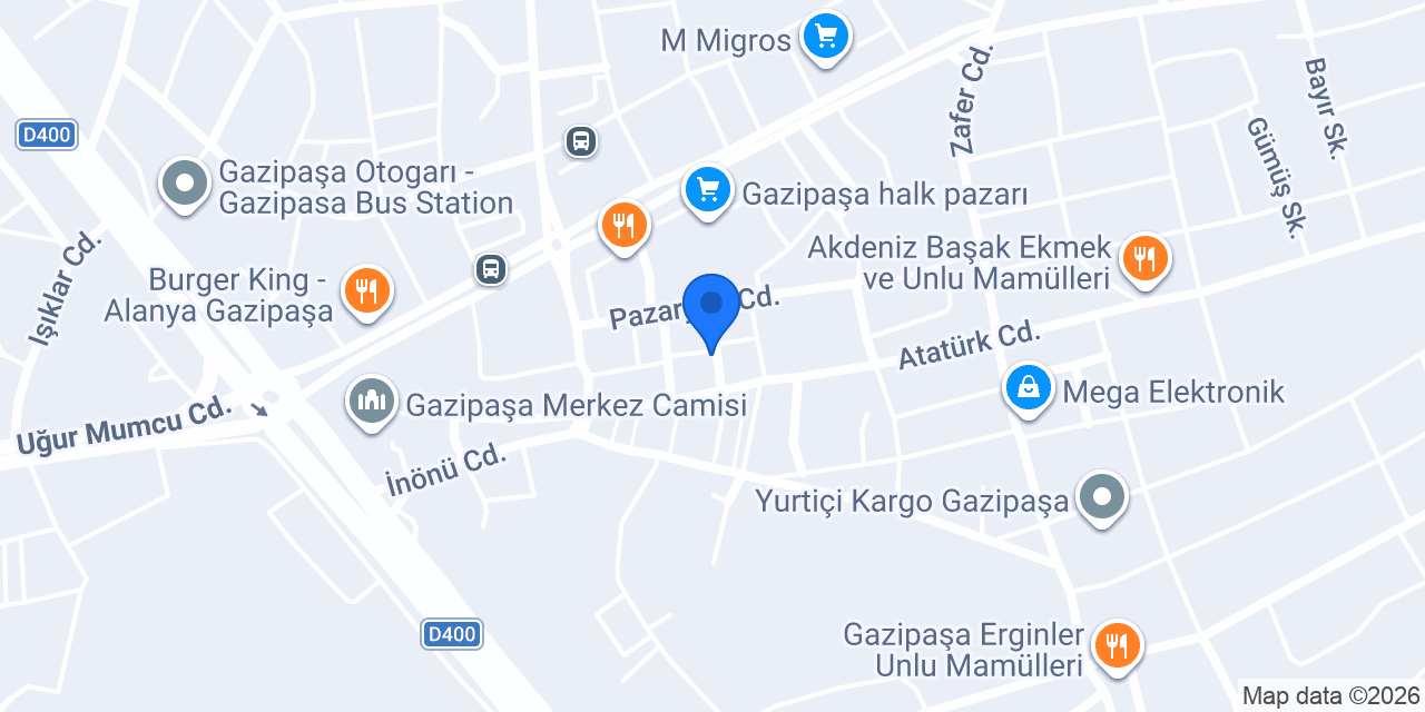 Gazipaşa Karadaş Elektrik konumu