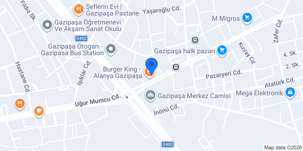 DÜNYA DÖNER -Gazipaşa konumu