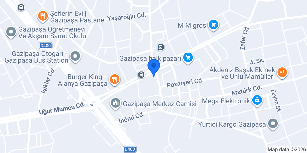 Gazipaşa Baş Emlak konumu