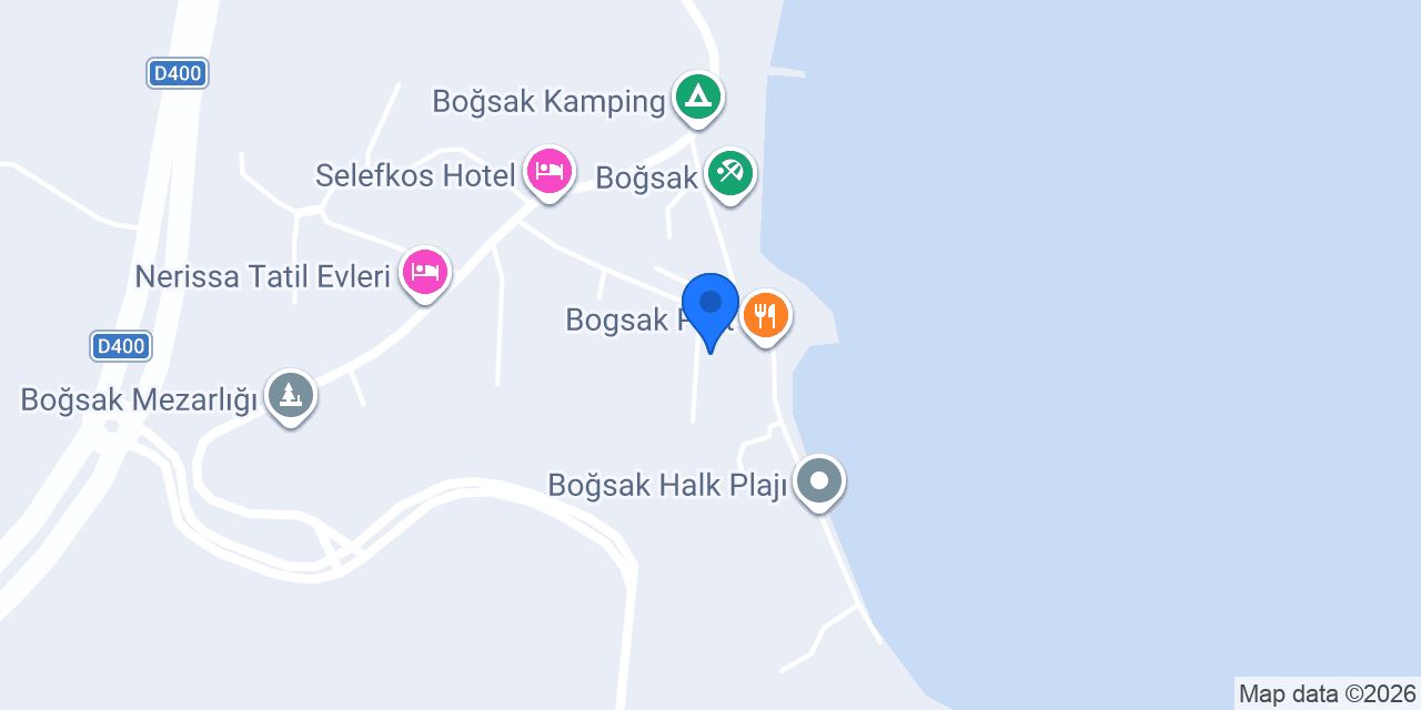Mersin Boğsak Deniz Bungalow konumu