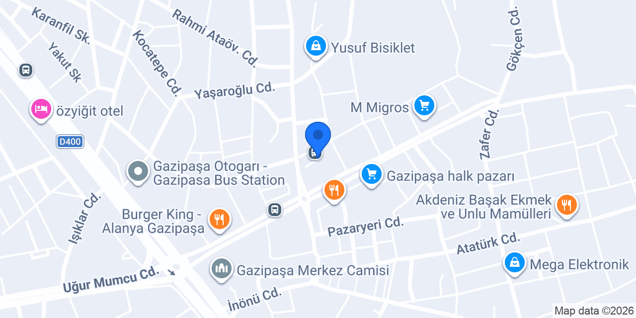 Gazipaşa Minibüs Durağı konumu