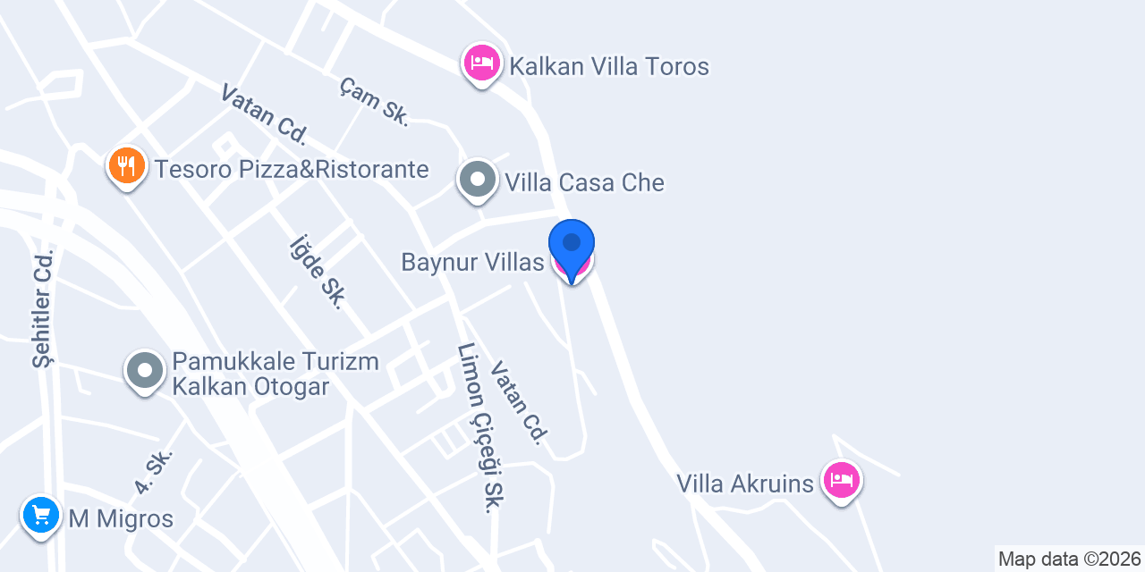 Baynur Villas konumu