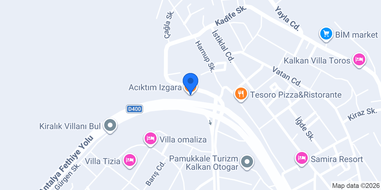 Acıktım Izgara konumu