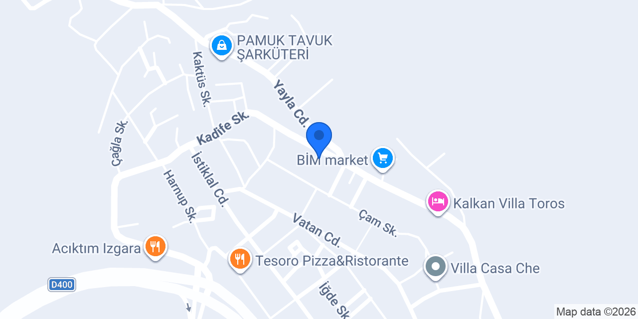 Kalkan Villa Kırlangıç konumu